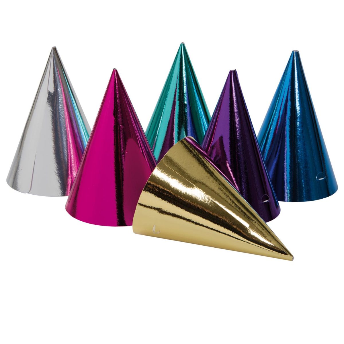 Partyhatter, Metallic fargemiks - 6 stk