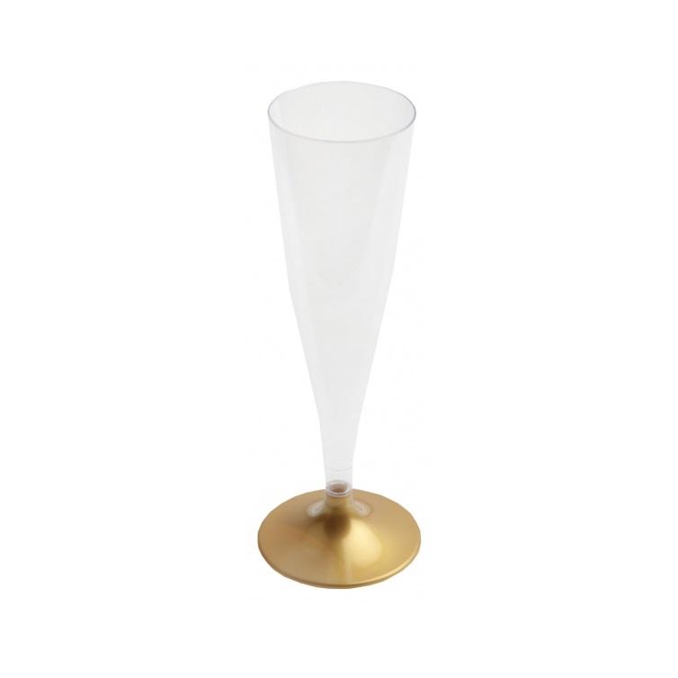 Champagneglass, gull stett - 6 stk