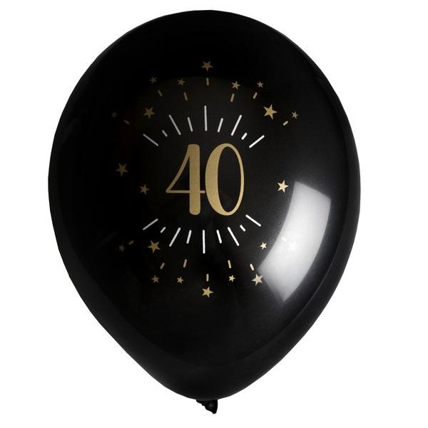 Ballonger svart 40, 23 cm - 8 stk