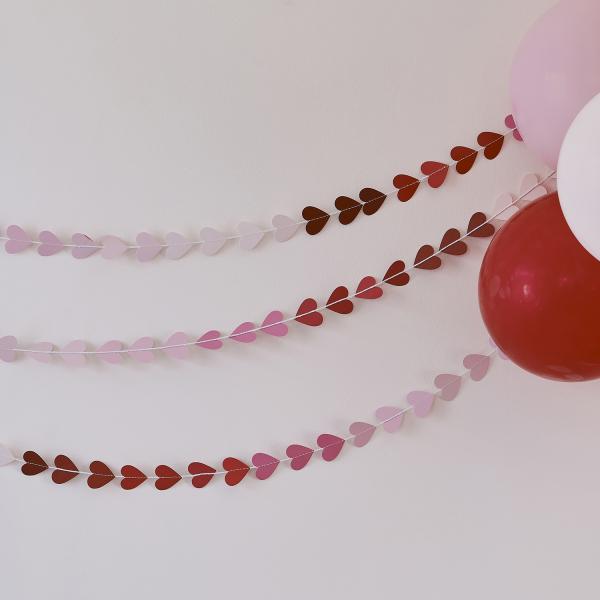 Girlander hjerter ombre - 5 meter