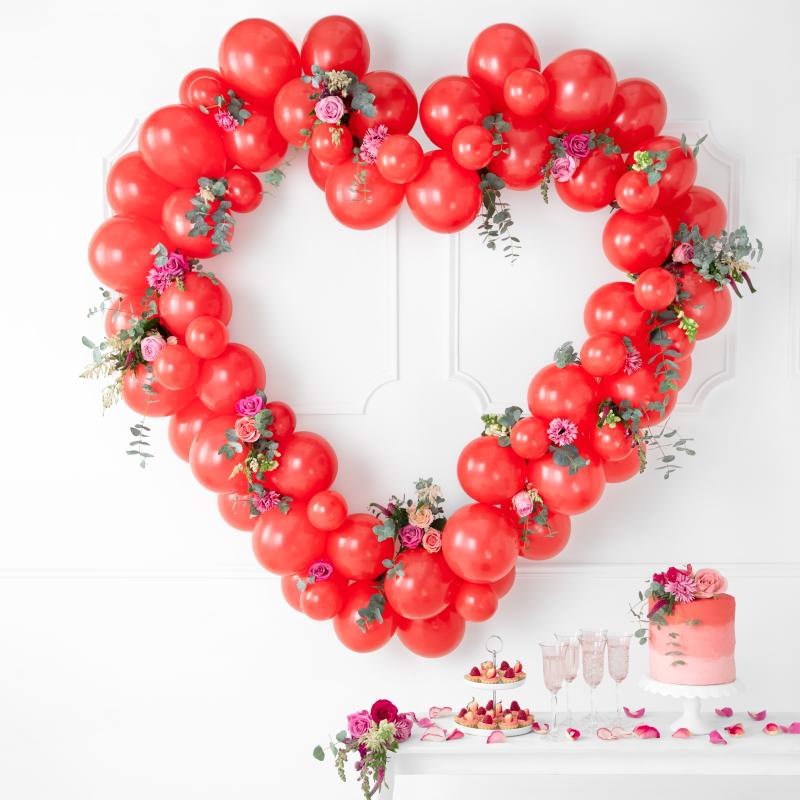 Ballonghjerte med ramme, rød – 68 deler