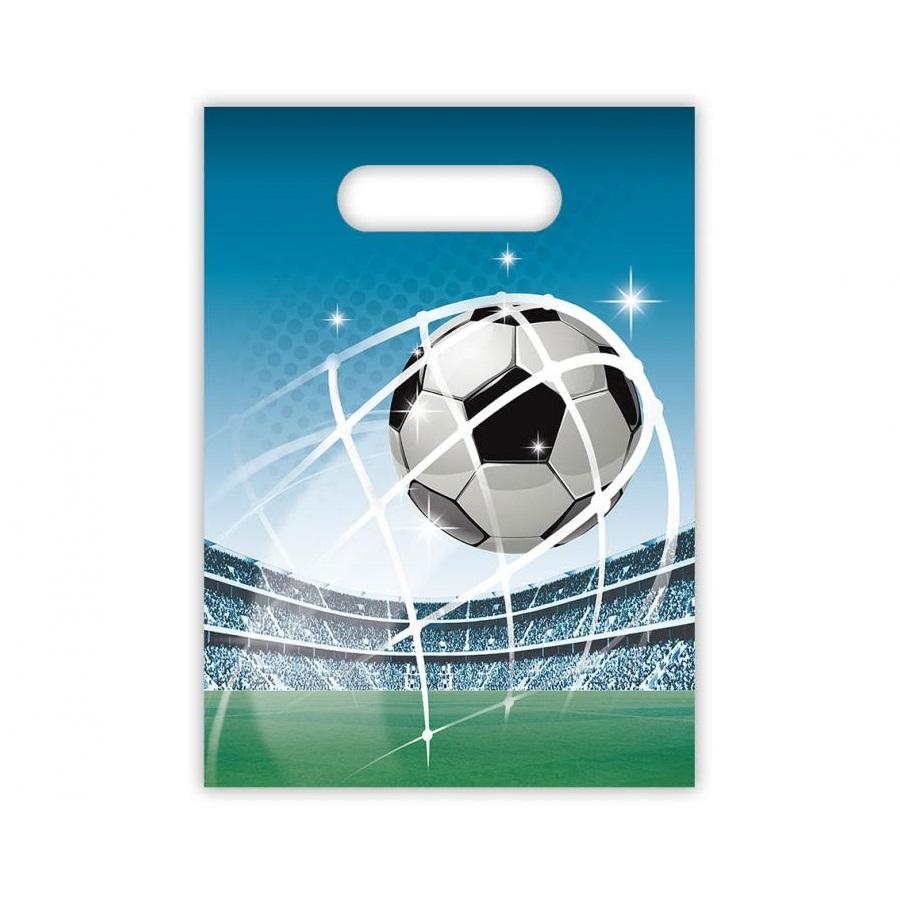 Godteposer plast, fotball - 6 stk
