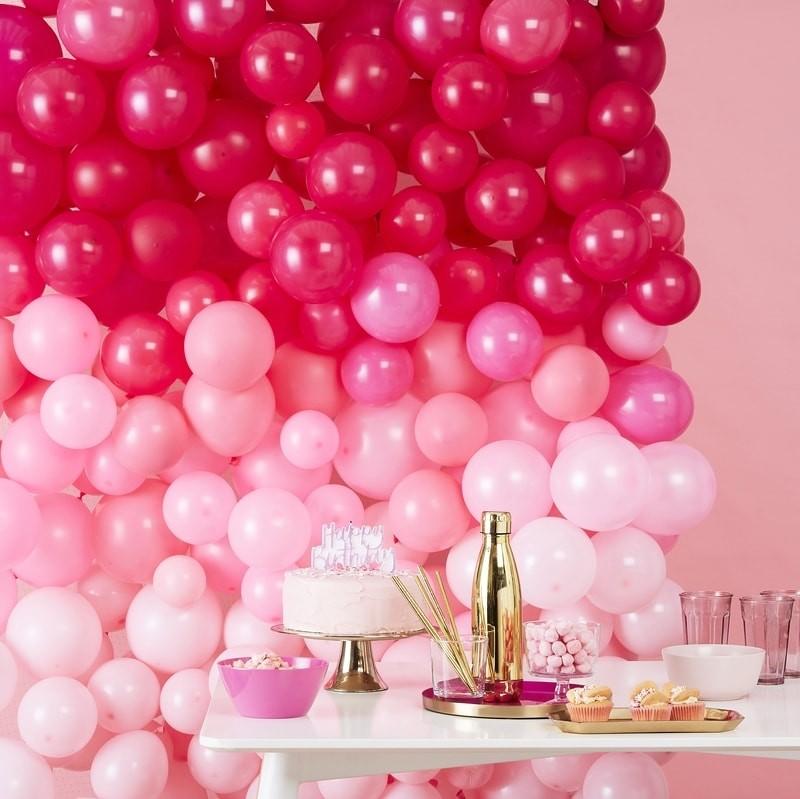 Ballongvegg, gjør det selv - rosa