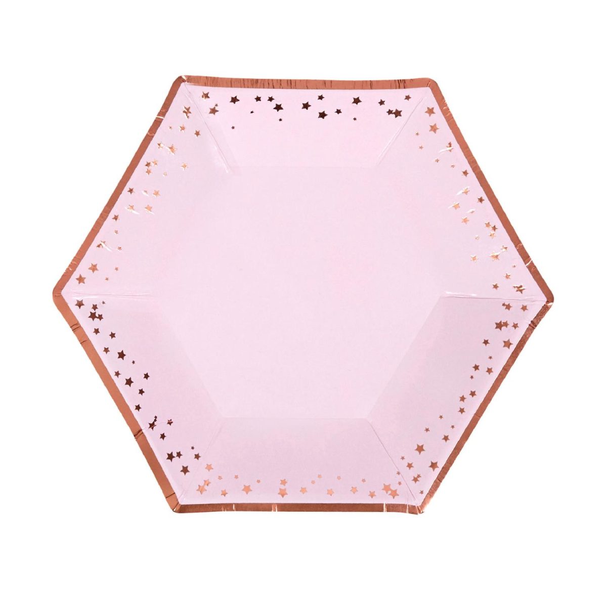 Papptallerkener medium, rosa småstjerner – 8 stk