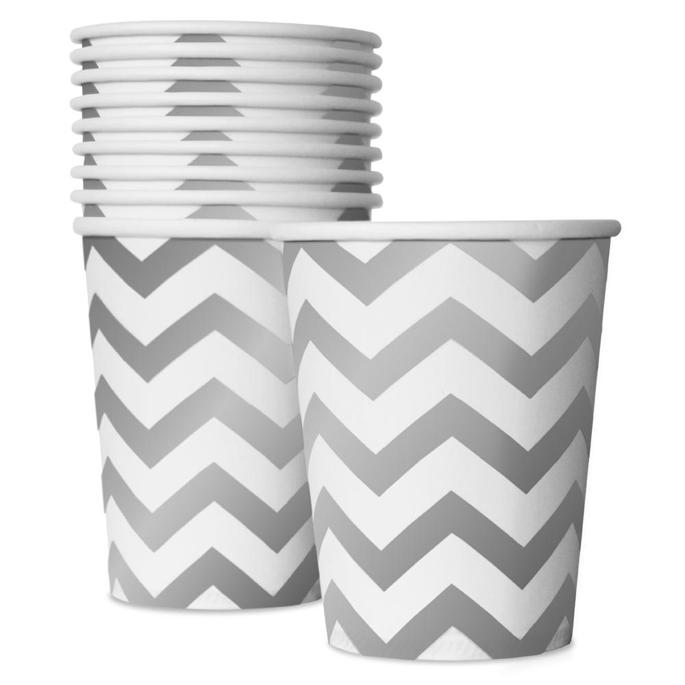 Pappkopper chevron sølv – 10 stk