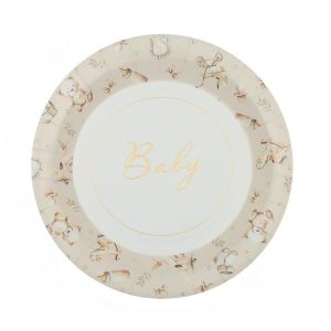 Papptallerkener Teddy, Baby - 6 stk