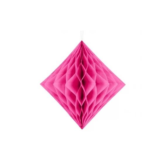 Honeycomb diamant, mørk rosa - 30 cm