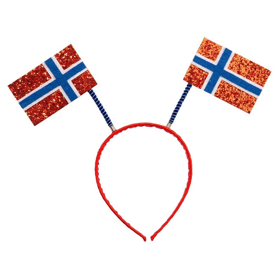 Hårbøyle med norske flagg
