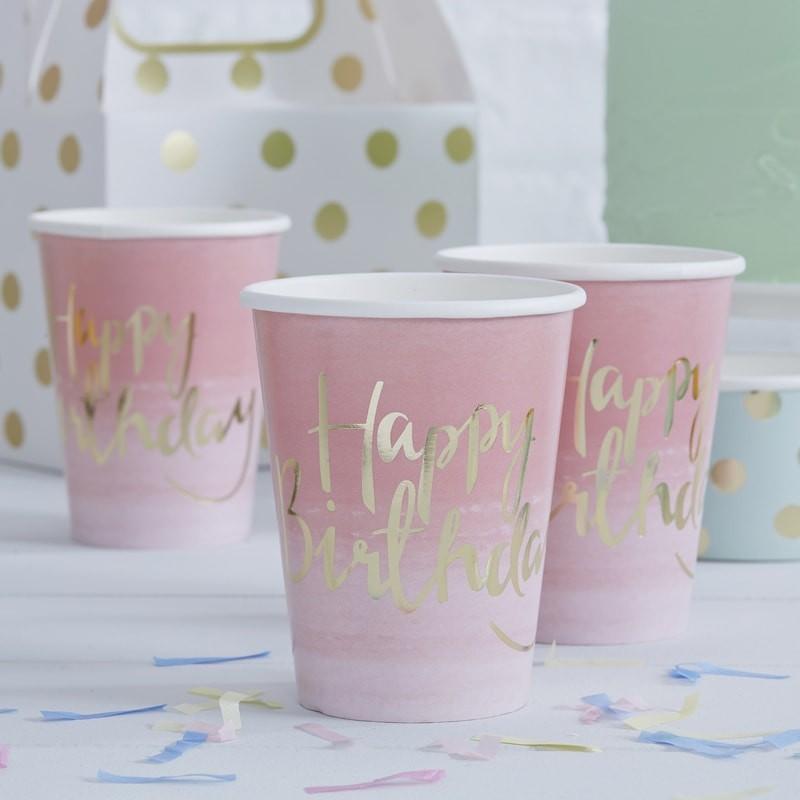 Pappkopper ombré gull – 8 stk