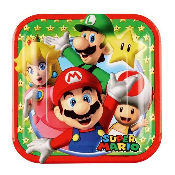Papptallerkener liten, Super Mario - 8 stk