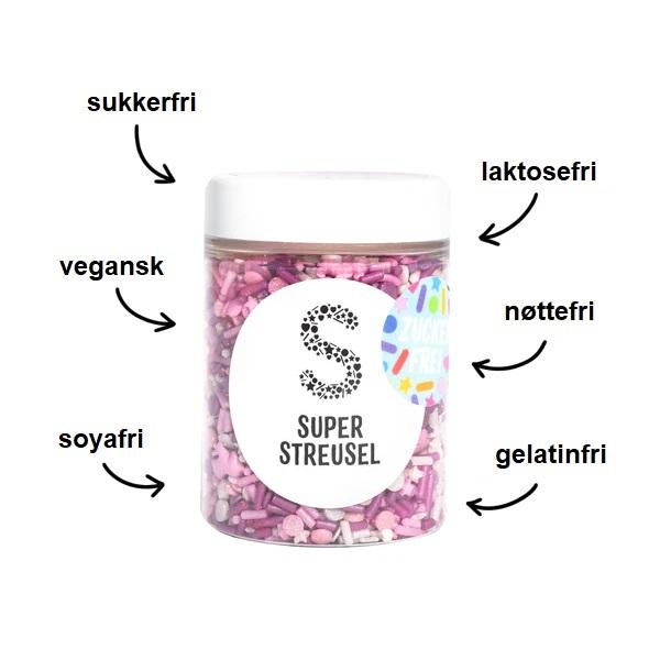 Kakestrøssel sukkerfri - Rosa enhjørning