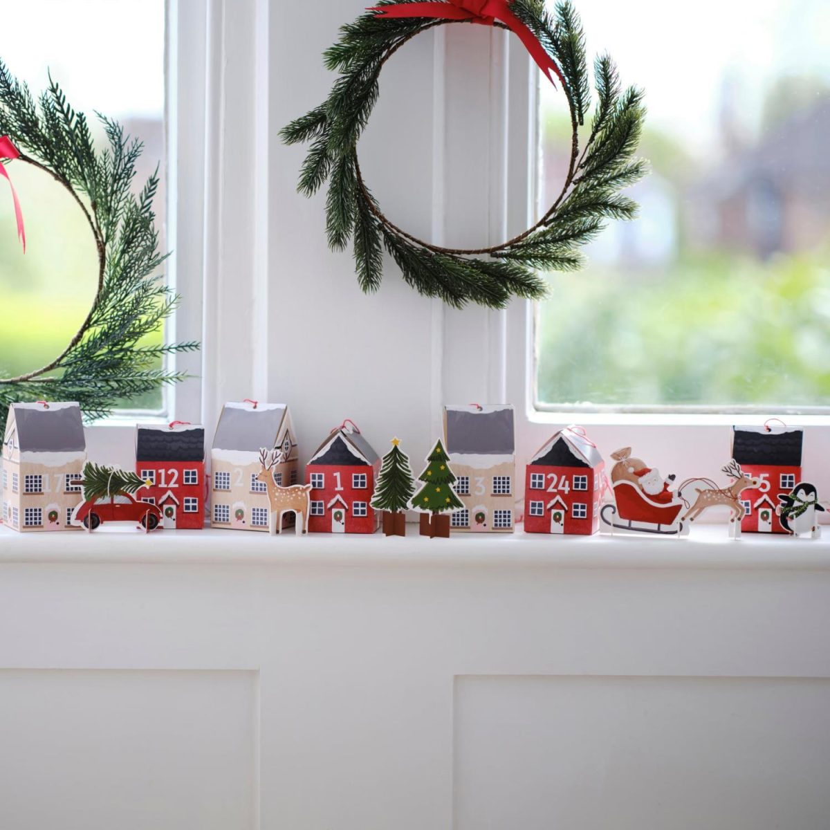 Adventskalender, julelandsby 24 hus - fyll selv