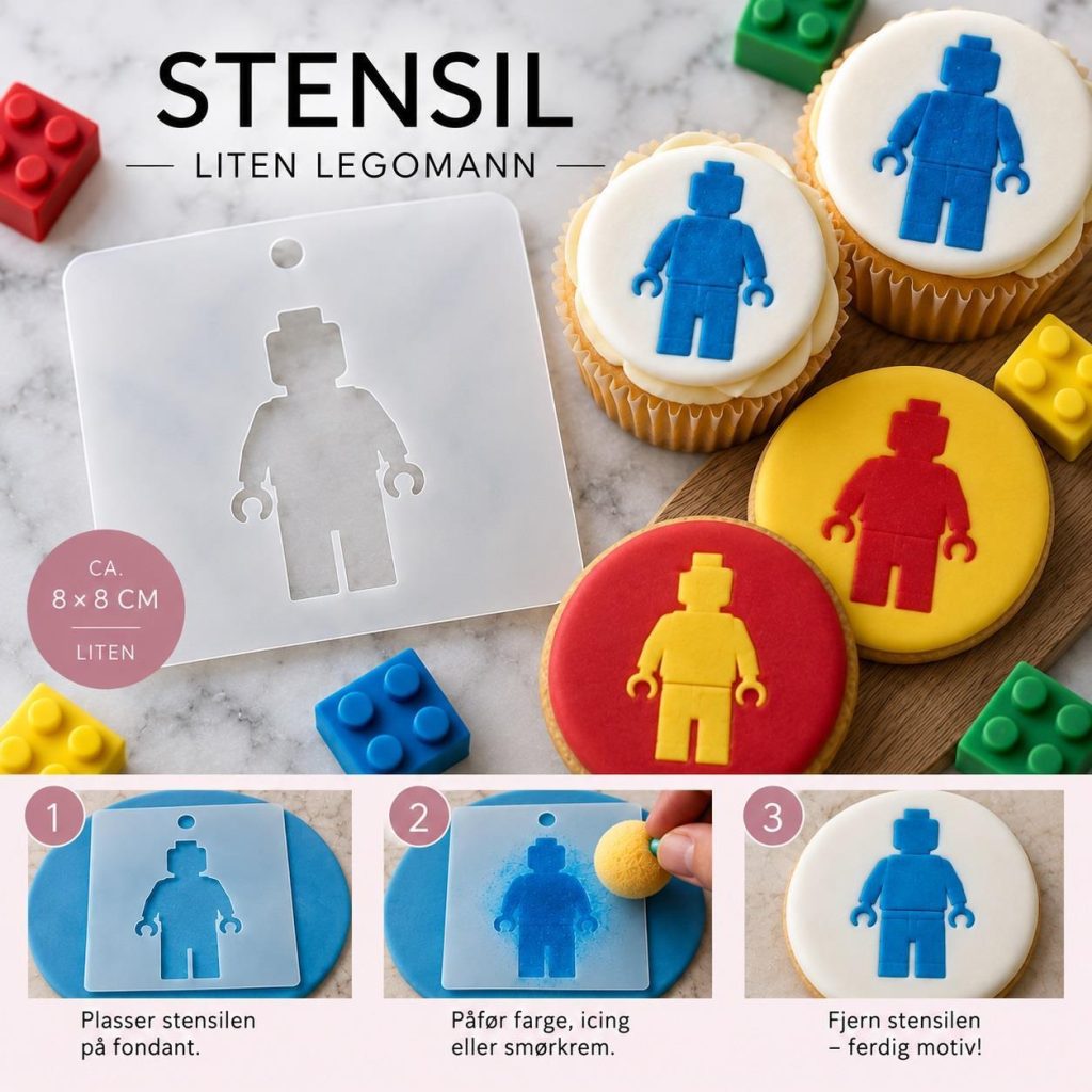 Stensil til kakepynt - Liten legofigur