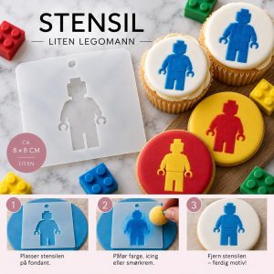 Stensil til kakepynt - Liten legofigur