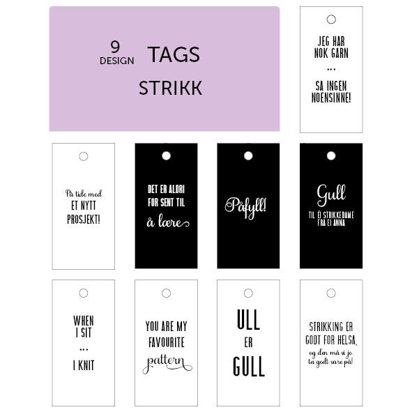 Tag til strikkegaver - 9 stk