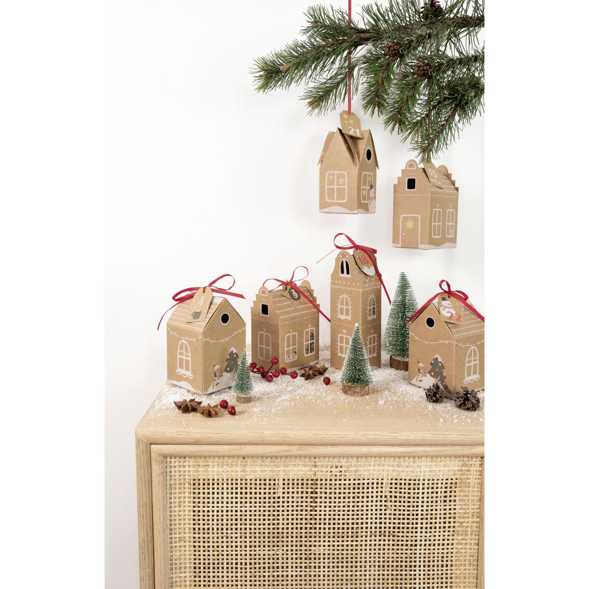 Adventskalender, små hus - fyll selv