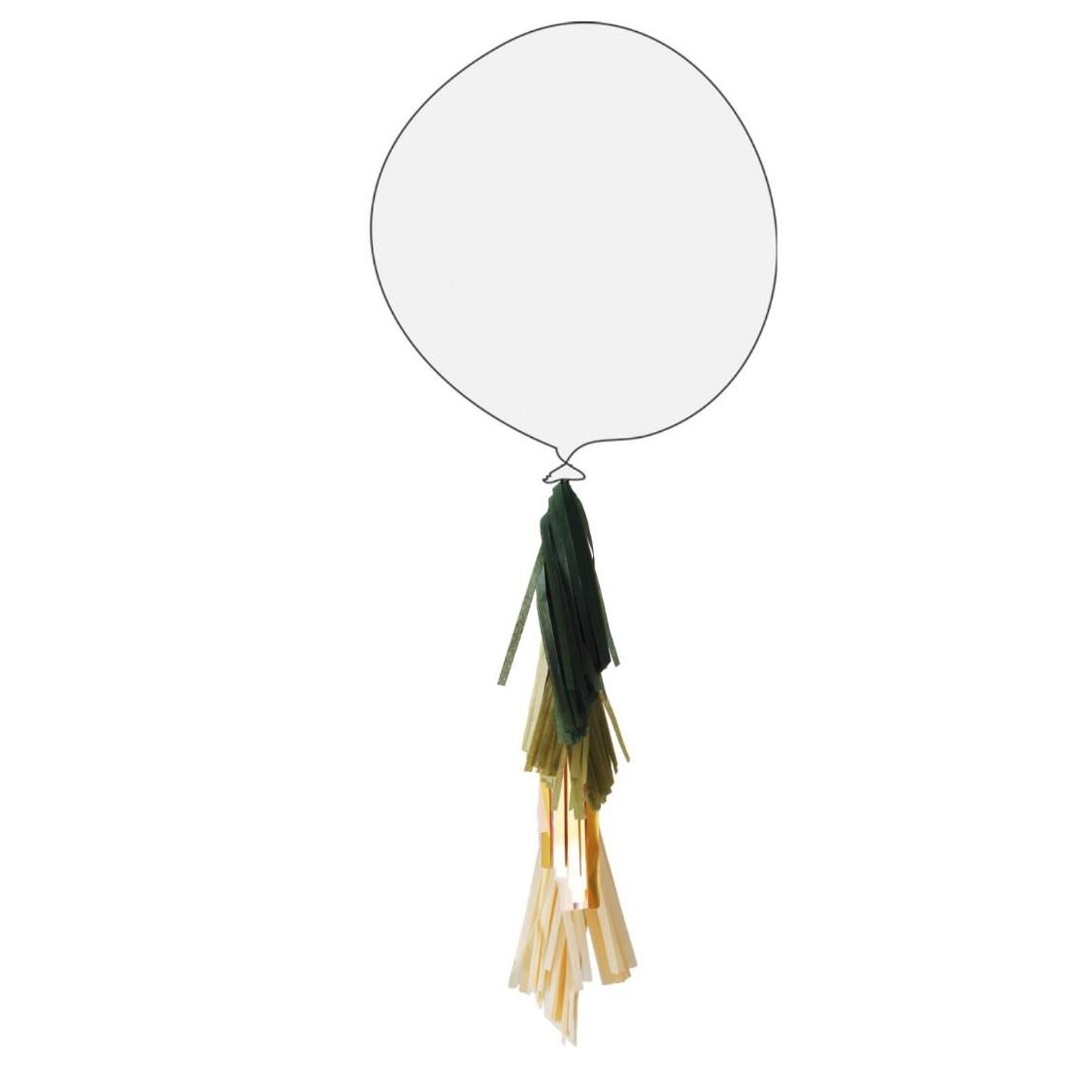 Ballonghale tassels, 35 cm - Grønn, krem og gull