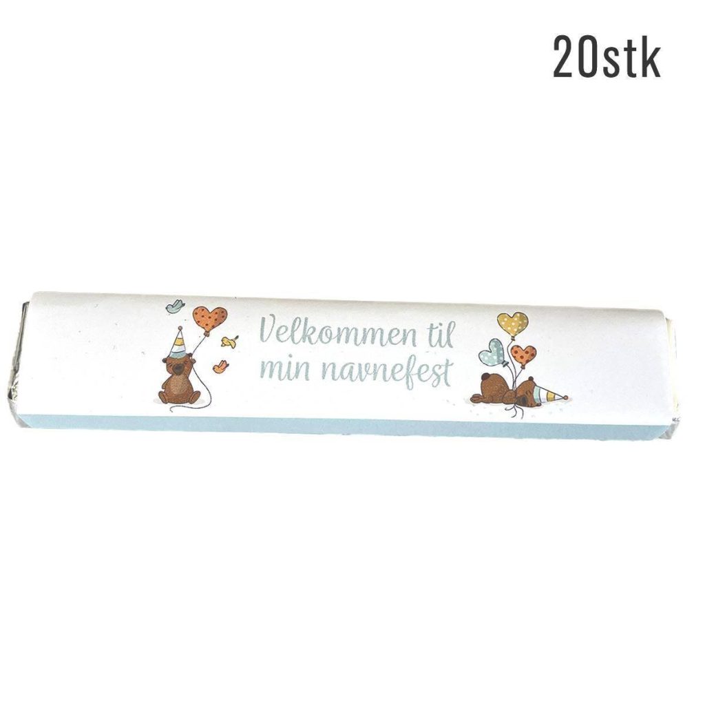 Kinder omslag, Navnefest blå - 20 stk