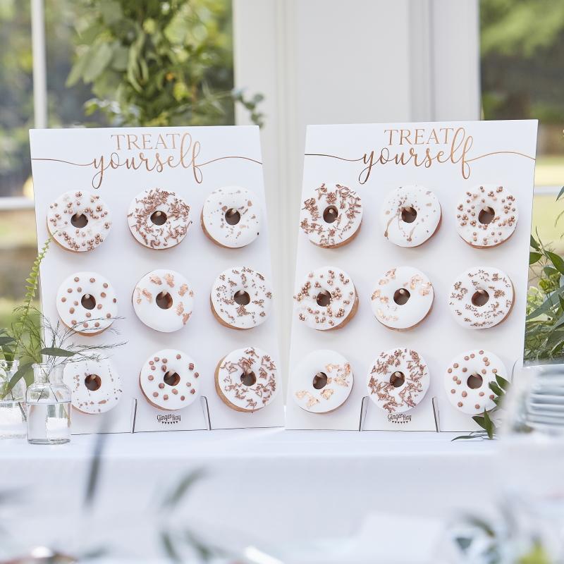 Donutvegg dobbel - Hvit og rosegull