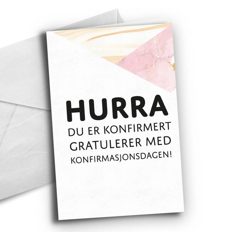 Kort konfirmant - Rosa