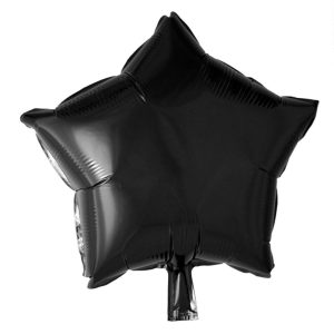 Folieballong 48 cm, stjerne - svart