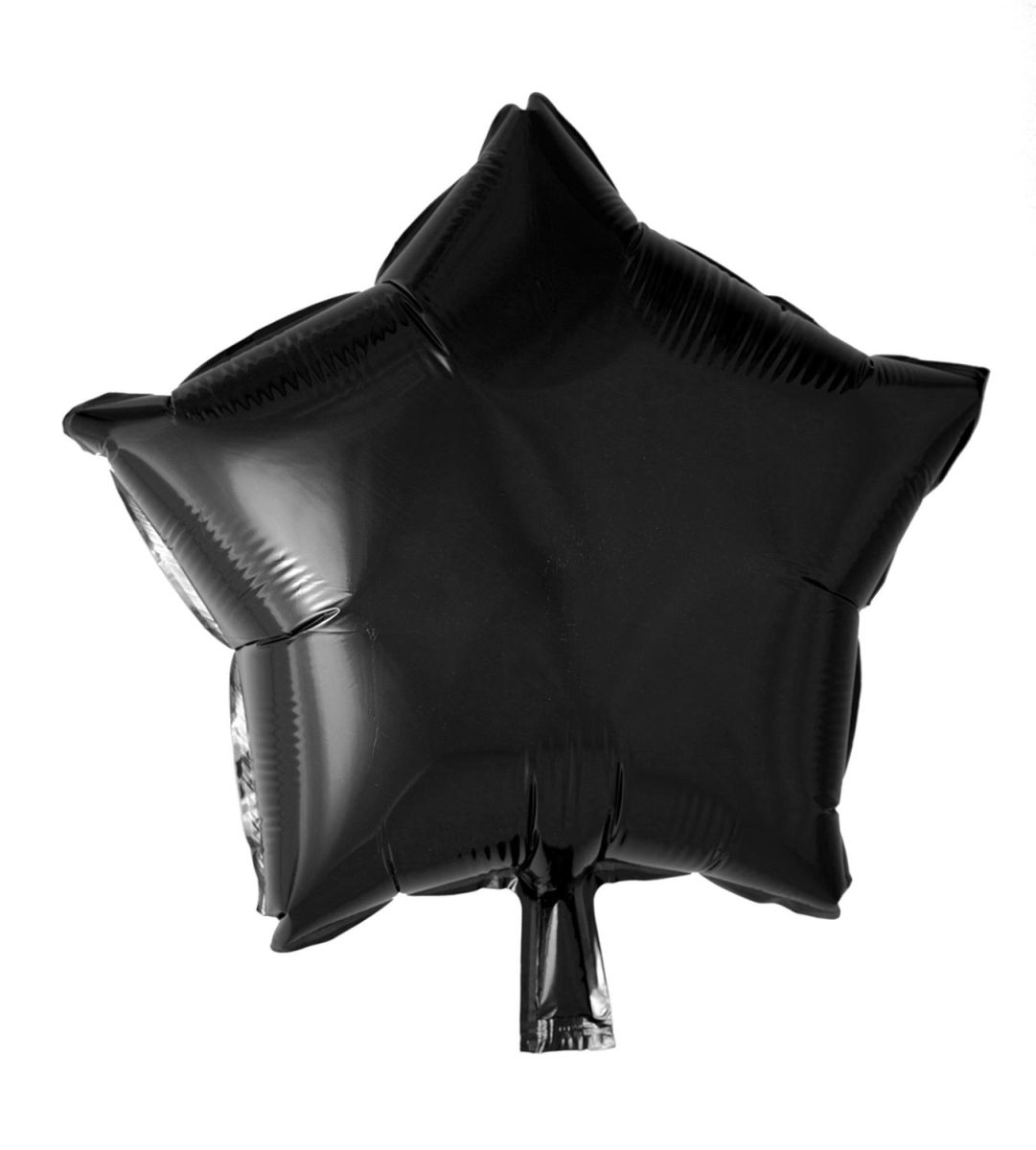 Folieballong 48 cm, stjerne - svart