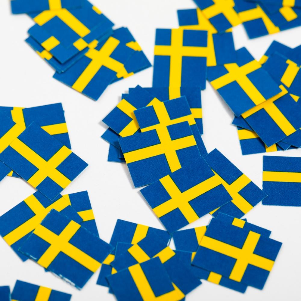 Bordkonfetti, svenske flagg - 150 stk