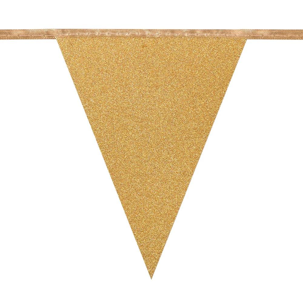 Flaggbanner glitrende gull - 6 meter