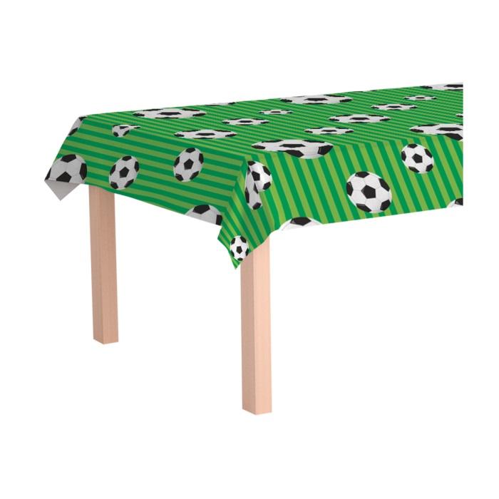 Plastduk - Stripet grønn med fotball