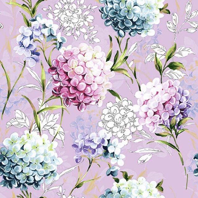 Servietter lunsj, gammelrosa med hortensia – 20 stk