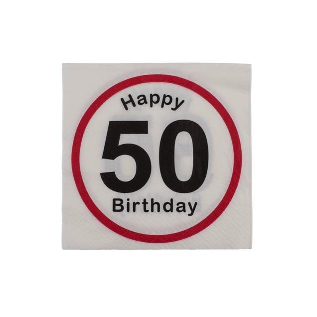Servietter 50 år bursdag - 20 stk