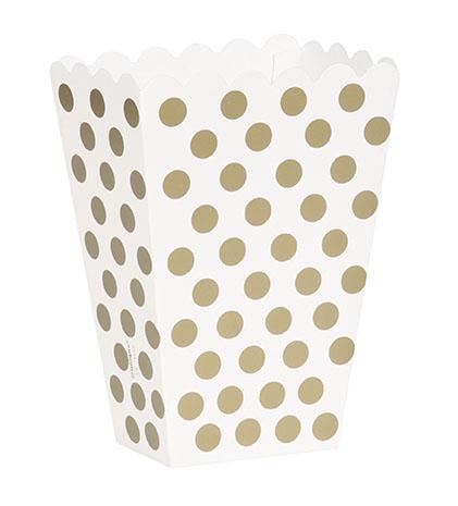 Snacksbokser polkadot gull – 8 stk