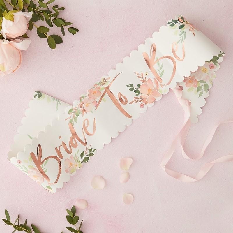 Festbånd, Bride to Be - Floral