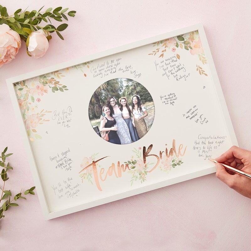 Gjestebok tavle, floral - Team bride