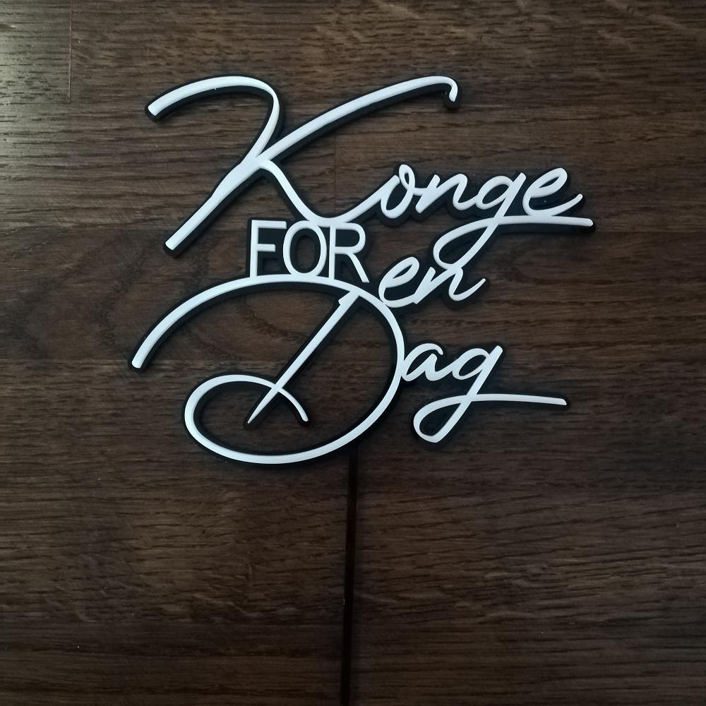 Kakepynt 2 lag, svart - Konge for en dag