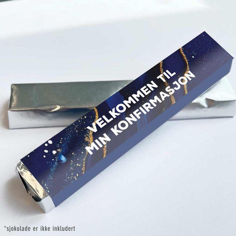 Kinder omslag, mørk blå og gull - 20 stk