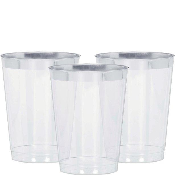 Gjenbruksglass elegant sølvkant - 20 stk