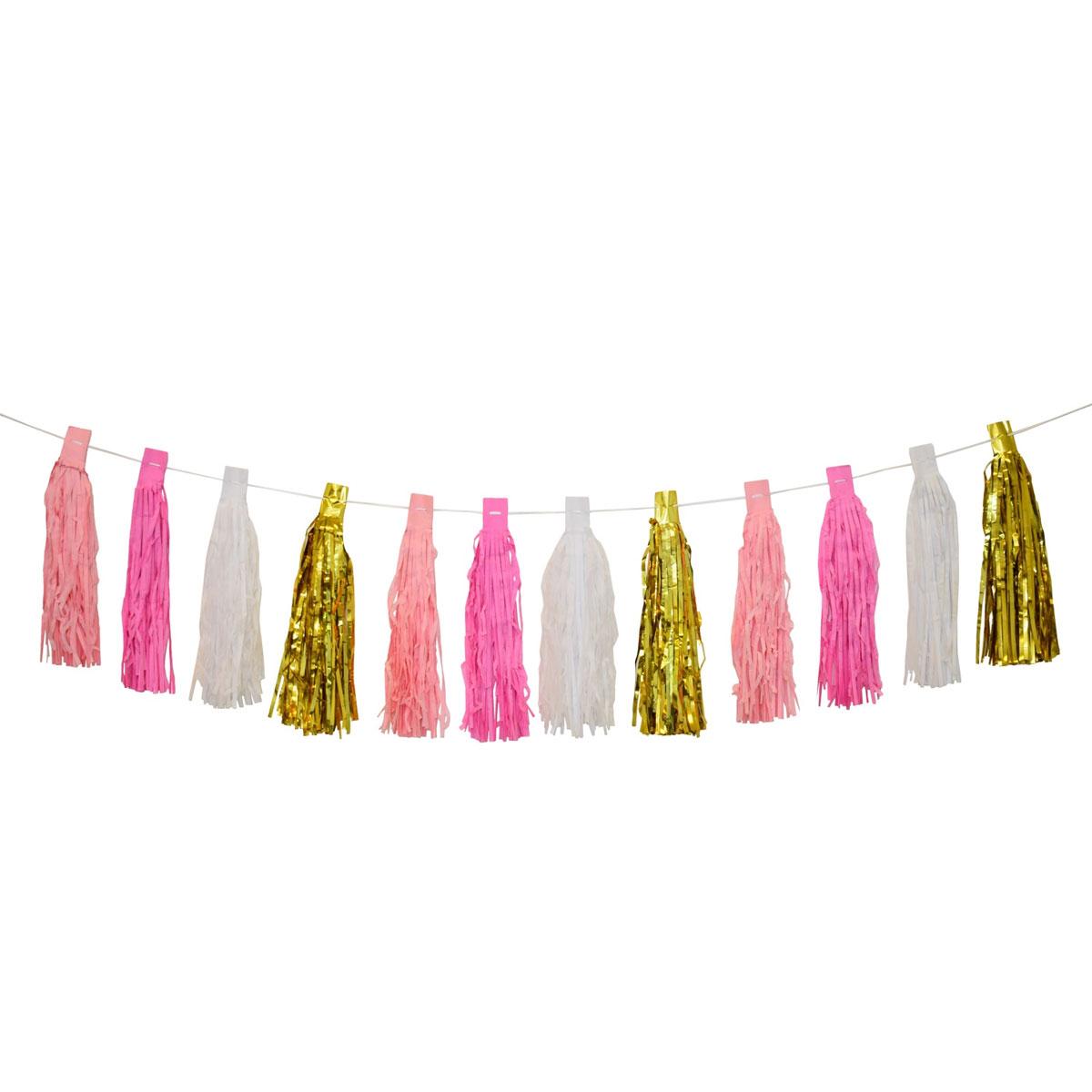 Girlander tassel økonomi - Gull og rosa