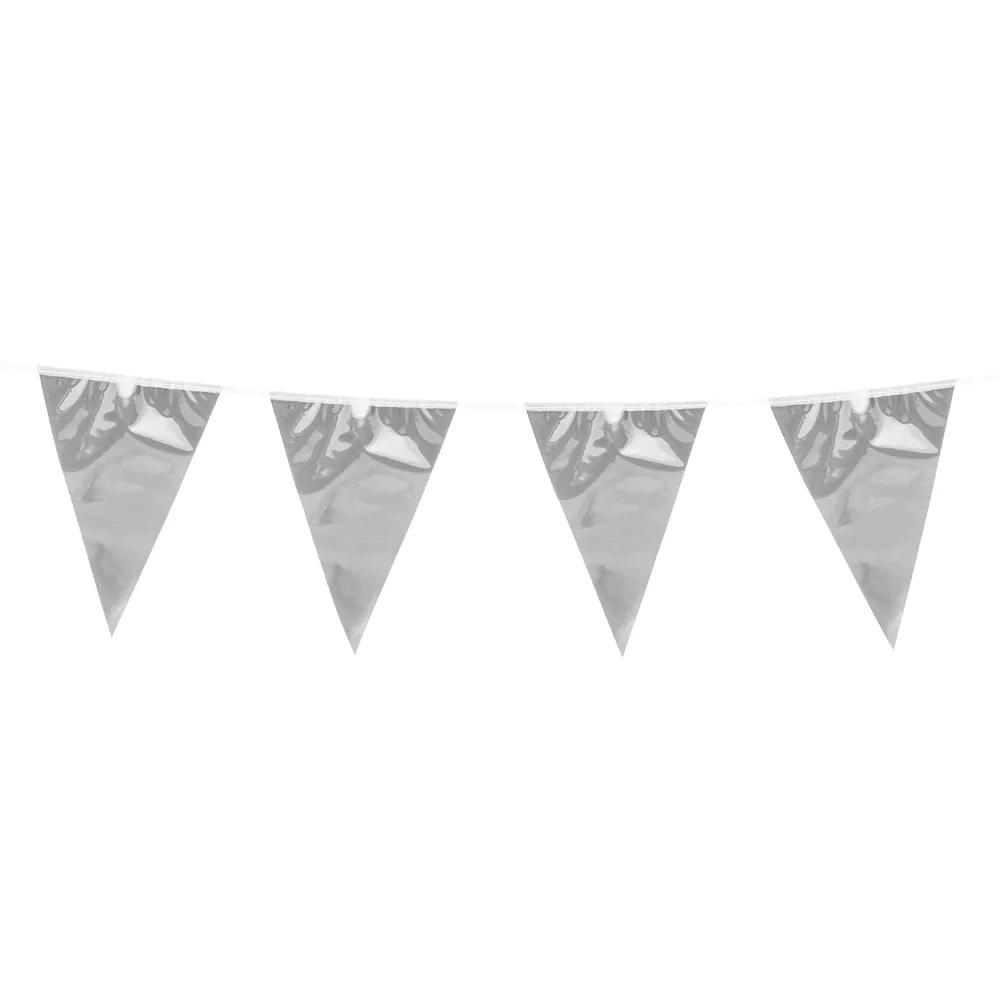Flaggbanner, metallic sølv - 10 meter