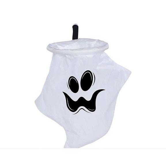 Halloween godtekurv med stang - spøkelse