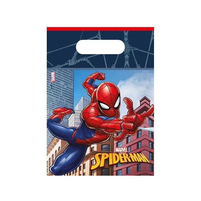 Godteposer plast, Spiderman in action - 6 stk