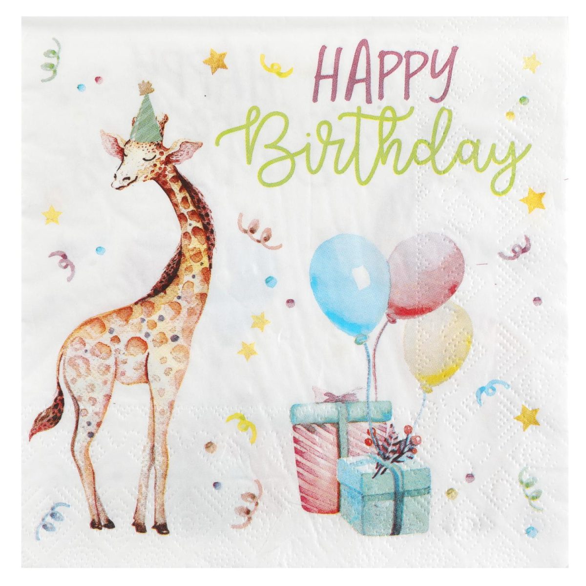 Servietter, Sjiraff, happy birthday – 20 stk
