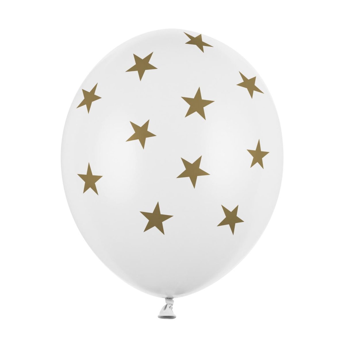 Ballonger hvit med stjerner, 30 cm - 6 stk