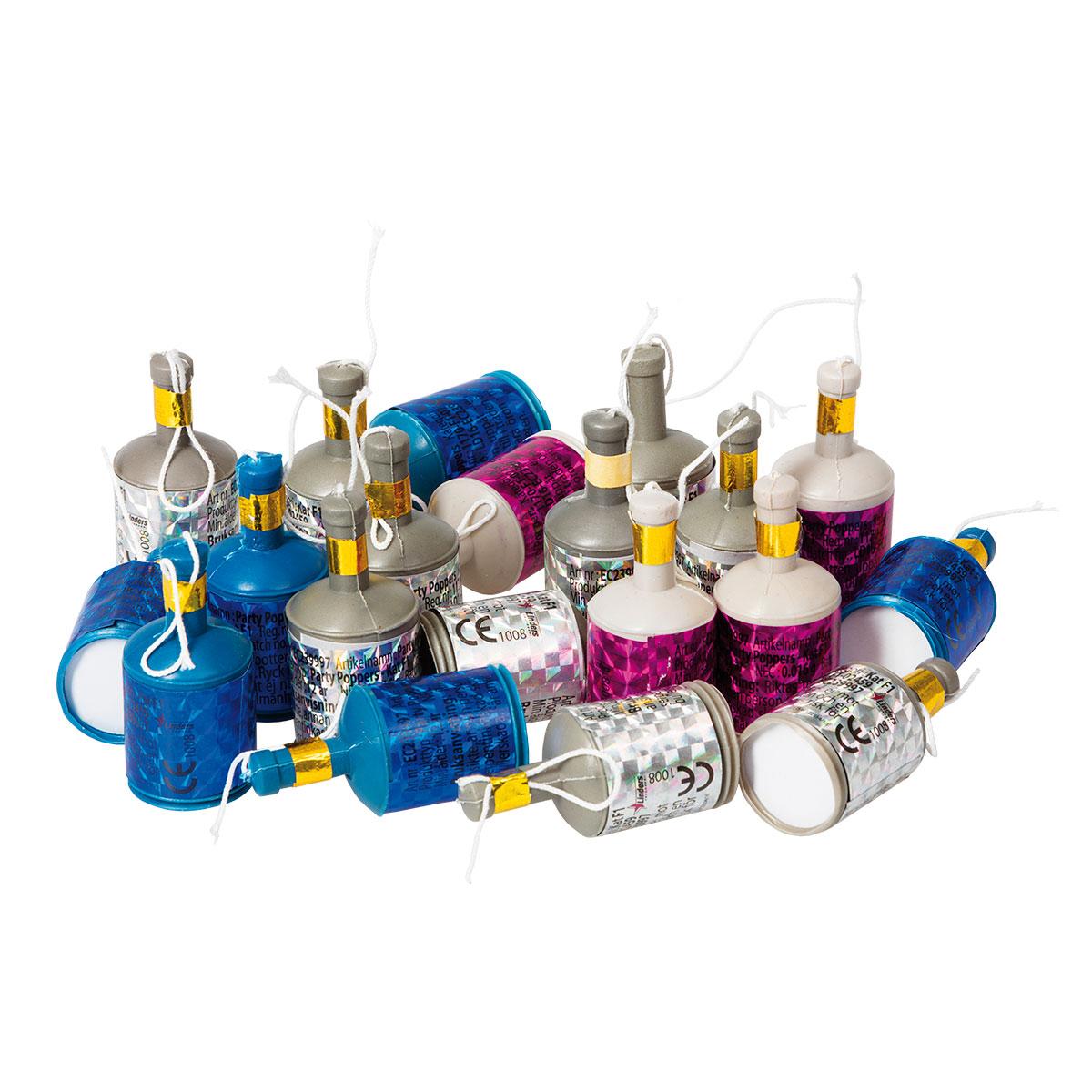 Partypoppere metallic - 20 stk