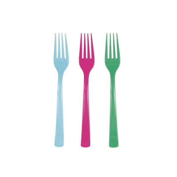 Plastgafler, fargemiks - 18 stk
