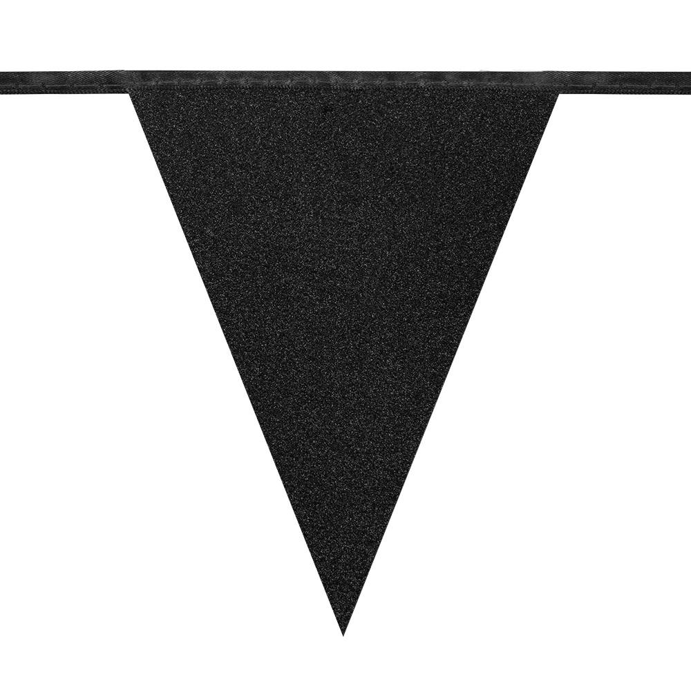 Flaggbanner glitrende svart - 6 meter