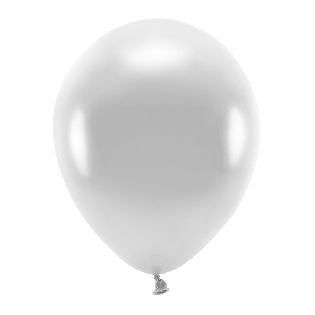 ECO Ballonger metallic 30 cm, sølv - 100 stk