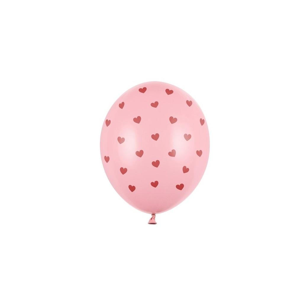 Ballonger med hjerter, rosa og rød - 6 stk