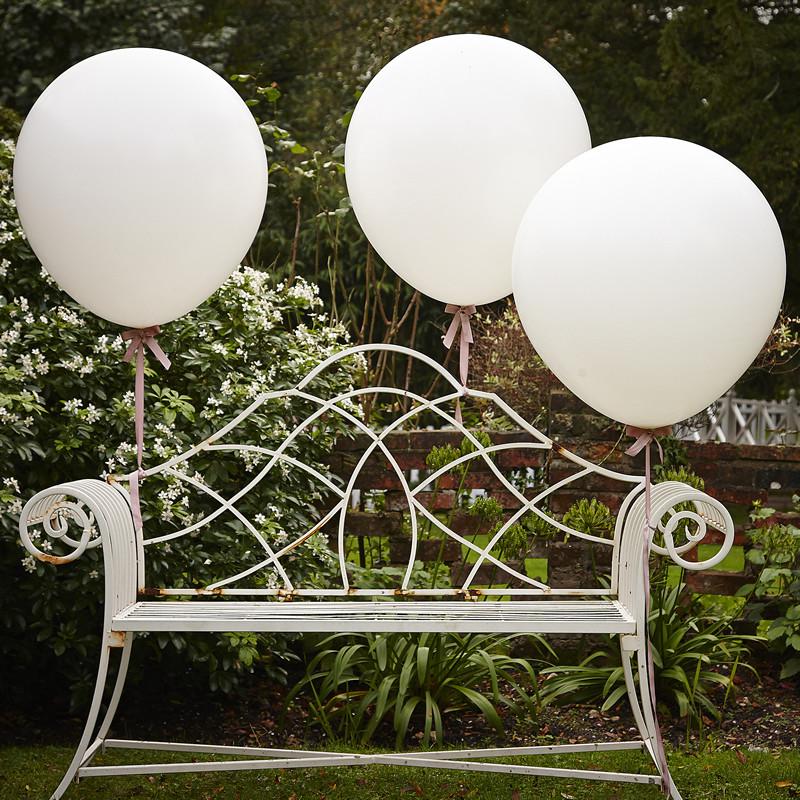 Gigantiske ballonger, hvit – 3 stk