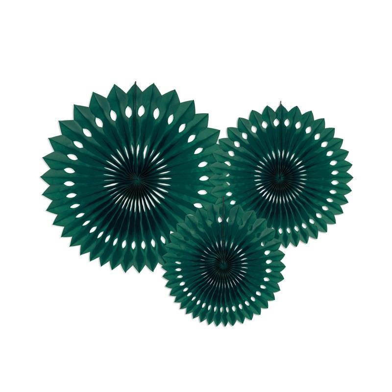 Papirvifter, krepp grønn - 3 stk